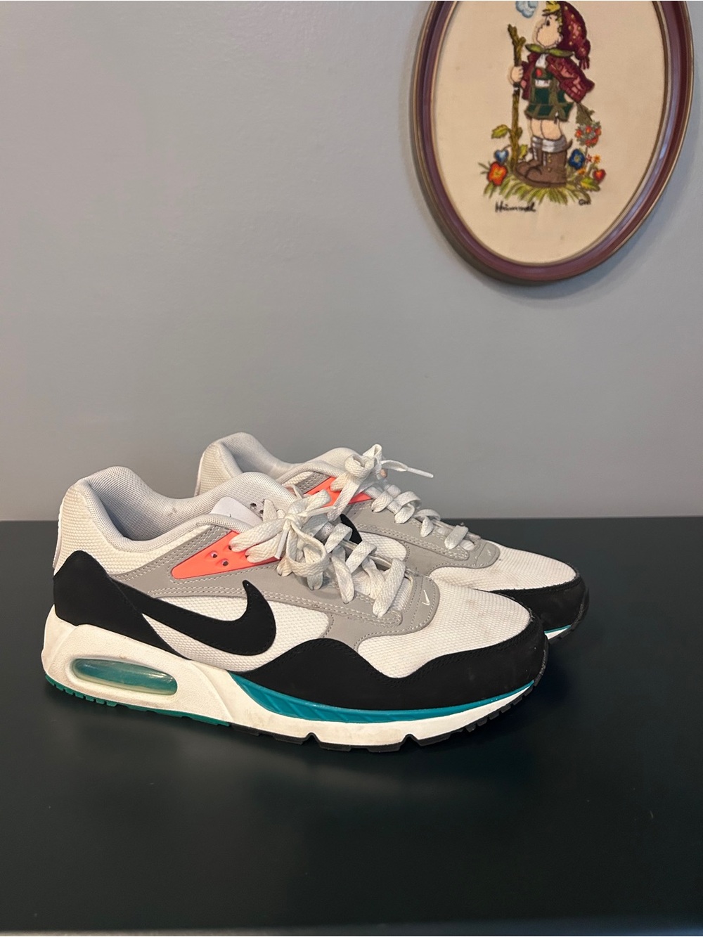 Nike Black White Teal Coral Air Max Style Sneakers